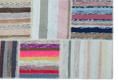 Teselya 22521 Multy Striped Wool Handmade Area Rug 5'3" x 7'5"