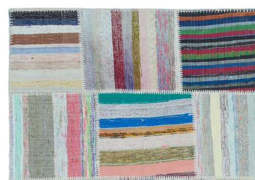 Teselya 22521 Multy Striped Wool Handmade Area Rug 5'3" x 7'5"