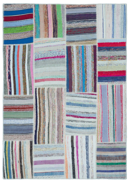 Teselya 22522 Multy Striped Wool Handmade Area Rug 5'3" x 7'5"