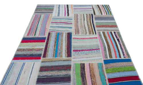 Teselya 22522 Multy Striped Wool Handmade Area Rug 5'3" x 7'5"