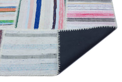 Teselya 22525 Patchwork Striped Wool Handmade Area Rug 5'3" x 7'7"