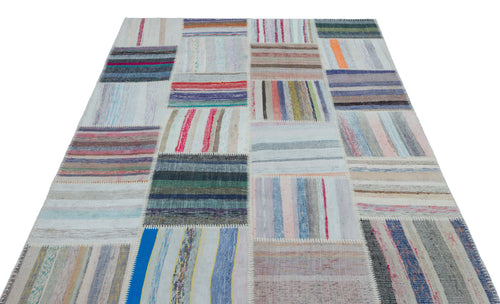 Teselya 22527 Multy Striped Wool Handmade Area Rug 5'3" x 7'5"