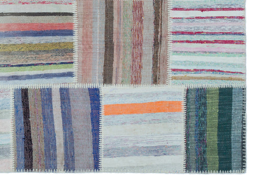 Teselya 22527 Multy Striped Wool Handmade Area Rug 5'3" x 7'5"