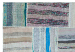 Teselya 22531 Patchwork Striped Wool Handmade Area Rug 5'3" x 7'7"