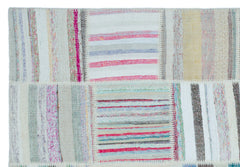 Teselya 22532 Patchwork Striped Wool Handmade Area Rug 5'3" x 7'7"
