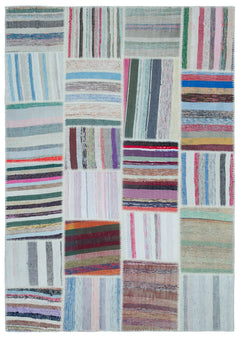 Teselya 22533 Multy Striped Wool Handmade Area Rug 5'3" x 7'5"