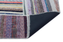 Teselya 22534 Patchwork Striped Wool Handmade Area Rug 5'3" x 7'4"