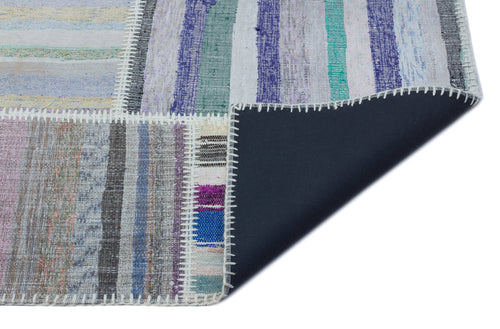 Teselya 22536 Patchwork Striped Wool Handmade Area Rug 5'3" x 7'7"