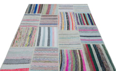 Teselya 22537 Multy Striped Wool Handmade Area Rug 5'3" x 7'5"
