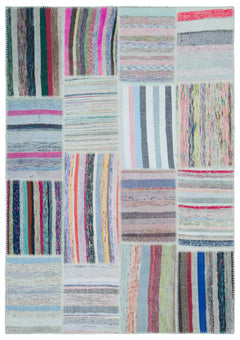 Teselya 22537 Multy Striped Wool Handmade Area Rug 5'3" x 7'5"
