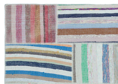 Teselya 22541 Multy Striped Wool Handmade Area Rug 5'3" x 7'5"