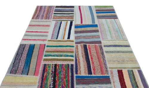 Teselya 22542 Multy Striped Wool Handmade Area Rug 5'3" x 7'5"