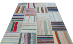 Teselya 22545 Multy Striped Wool Handmade Area Rug 5'3" x 7'6"