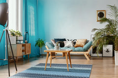 Grey Striped Area Rug - Washable Non Slip Cotton Area Rug with Fringed Edges