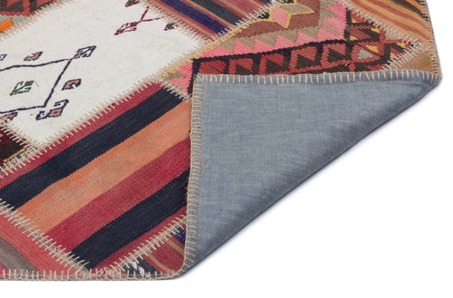 Teselya Beige Striped Wool Handmade Area Rug 2'9" x 10'0"