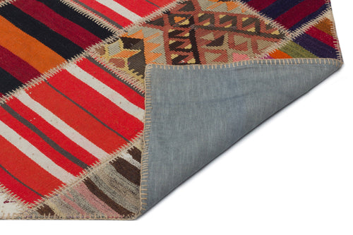 Teselya Beige Striped Wool Handmade Area Rug 2'8" x 10'6"