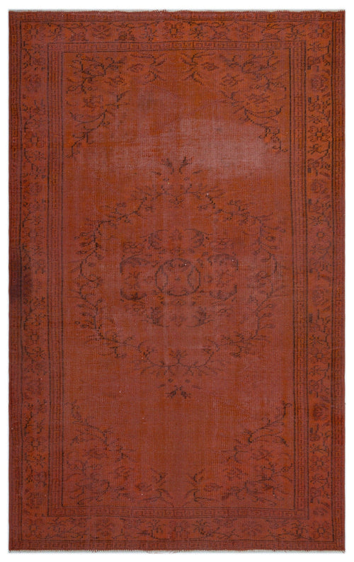 Atina Orange Vintage Wool Handmade Area Rug 5'7" x 8'4"
