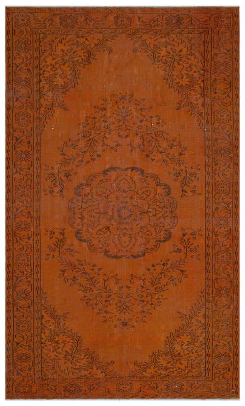 Atina Orange Vintage Wool Handmade Area Rug 6'2" x 8'11"