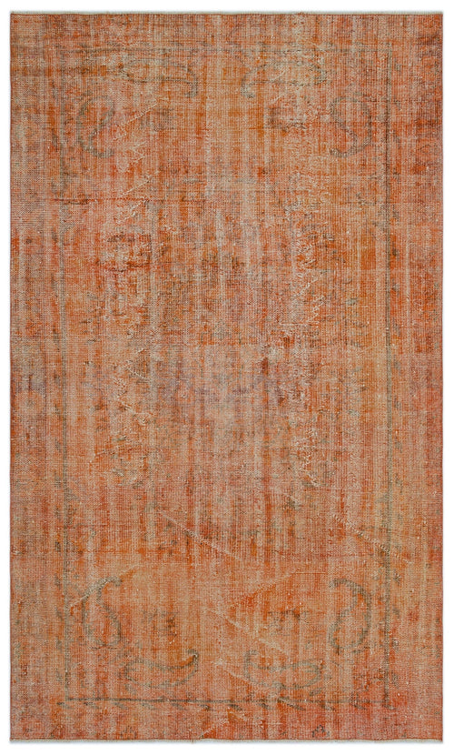 Atina Orange Vintage Wool Handmade Area Rug 5'1" x 8'6"