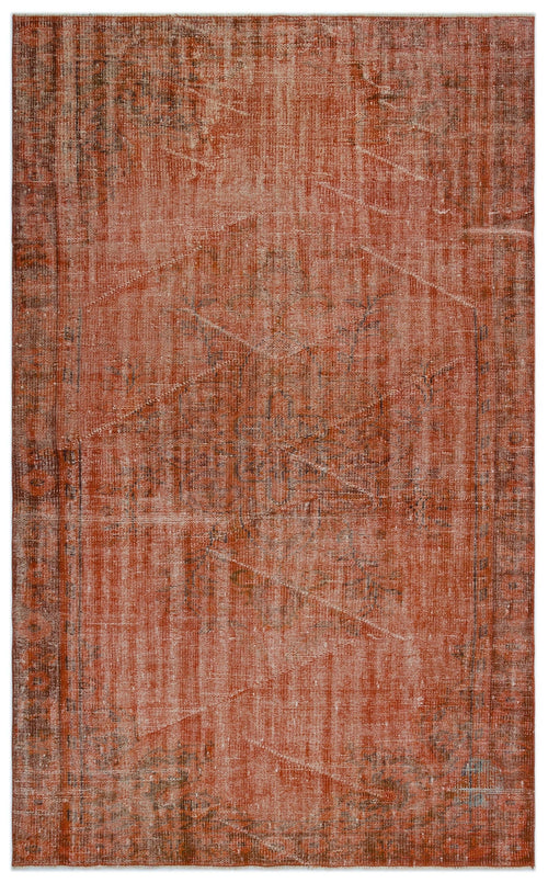Atina Orange Vintage Wool Handmade Area Rug 4'10" x 9'1"