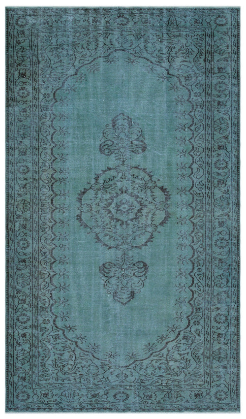 Atina Turquoise Vintage Wool Handmade Area Rug 6'9" x 8'4"