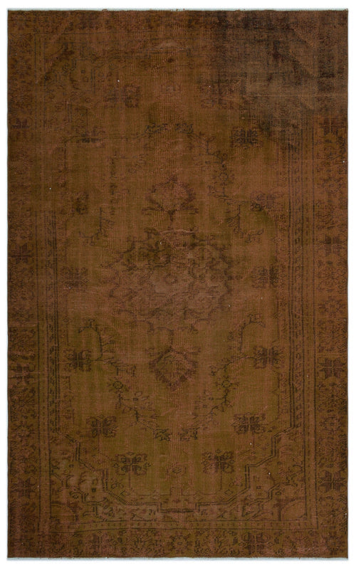 Atina Brown Vintage Wool Handmade Area Rug 5'7" x 8'8"