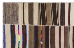 Teselya 2261 Patchwork Striped Wool Handmade Area Rug 5'3" x 7'7"