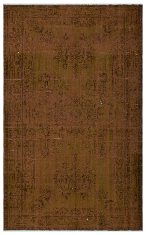 Atina Brown Vintage Wool Handmade Area Rug 5'10" x 9'3"