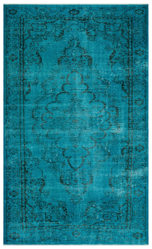 Atina Turquoise Vintage Wool Handmade Area Rug 5'10" x 9'8"