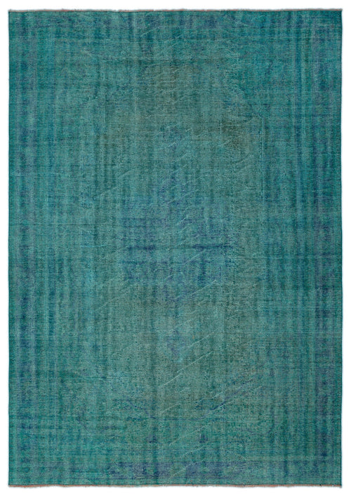 Atina Turquoise Vintage Wool Handmade Area Rug 6'6" x 9'4"