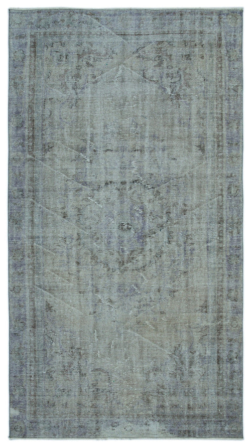 Atina Blue Vintage Wool Handmade Area Rug 4'9" x 8'9"