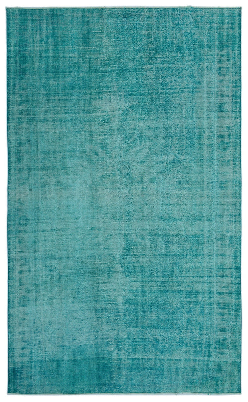Atina Turquoise Vintage Wool Handmade Area Rug 6'3" x 10'6"