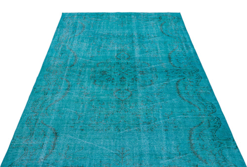 Atina Turquoise Vintage Wool Handmade Area Rug 5'2" x 8'4"