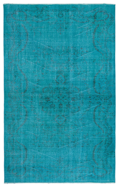 Atina Turquoise Vintage Wool Handmade Area Rug 5'2" x 8'4"