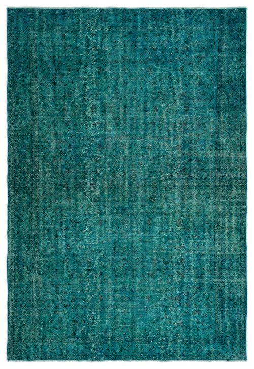 Atina Turquoise Vintage Wool Handmade Area Rug 5'11" x 8'6"