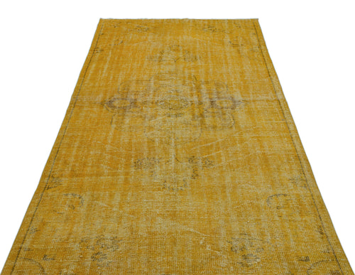 Atina Yellow Vintage Wool Handmade Area Rug 4'9" x 8'10"