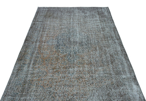 Atina Blue Vintage Wool Handmade Area Rug 5'5" x 9'4"