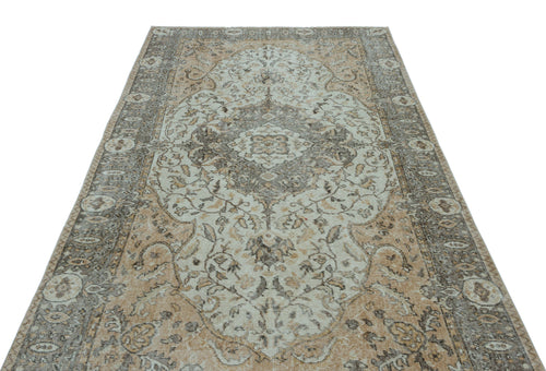 Atina Beige Vintage Wool Handmade Area Rug 5'8" x 9'5"