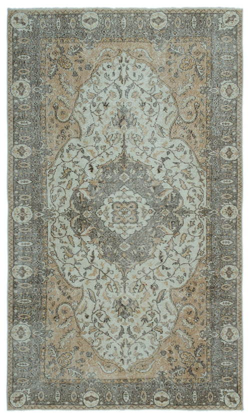 Atina Beige Vintage Wool Handmade Area Rug 5'8" x 9'5"