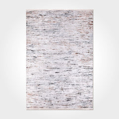 White Striped Area Rug – Washable Non Slip Chenille Cotton Carpet with Soft Texture