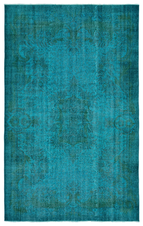 Atina Turquoise Vintage Wool Handmade Area Rug 5'9" x 9'3"