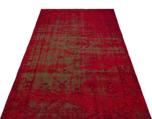 Atina Red Vintage Wool Handmade Area Rug 4'7" x 8'4"