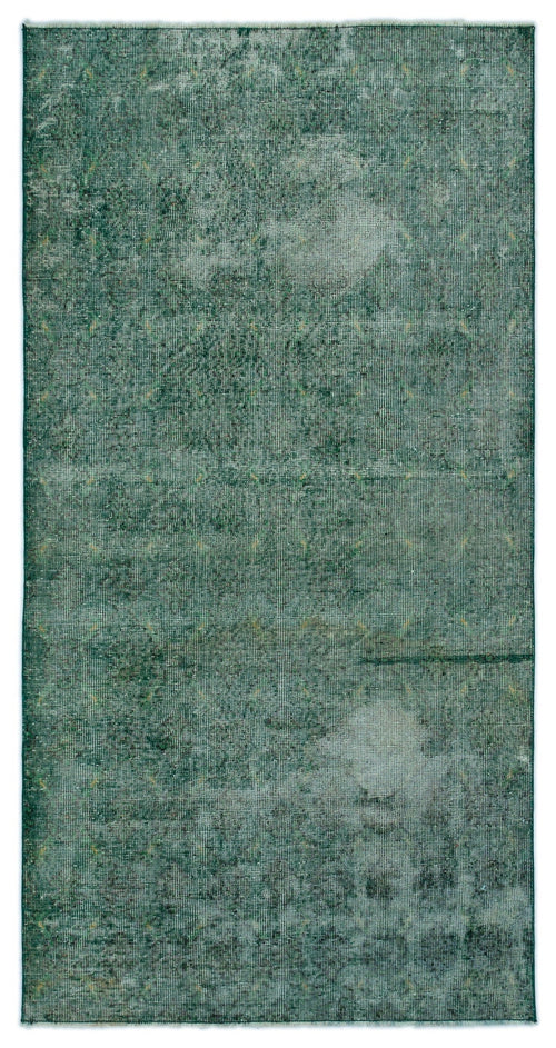 Atina Green Vintage Wool Handmade Area Rug 3'7" x 7'0"