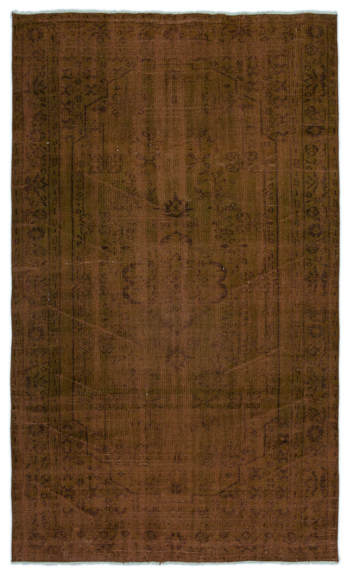 Atina Brown Vintage Wool Handmade Area Rug 4'8" x 7'10"