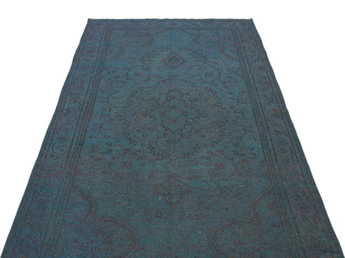 Atina Blue Vintage Wool Handmade Area Rug 4'9" x 8'10"