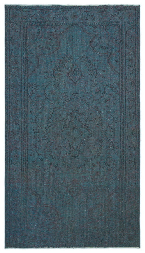 Atina Blue Vintage Wool Handmade Area Rug 4'9" x 8'10"