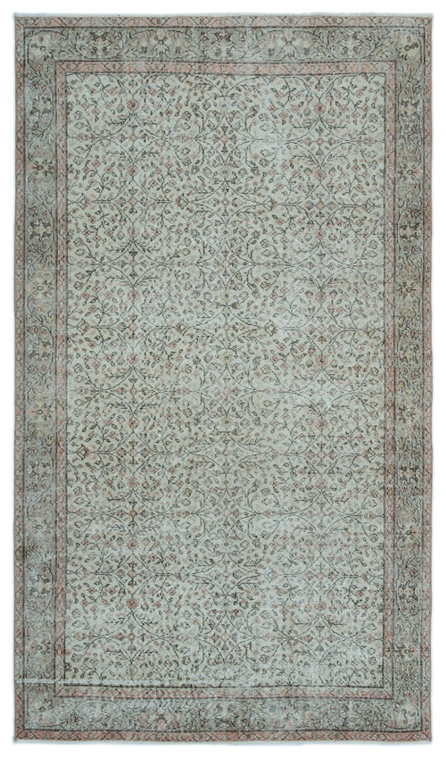 Atina Grey Vintage Wool Handmade Area Rug 5'0" x 8'9"