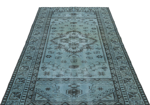 Atina Blue Vintage Wool Handmade Area Rug 5'3" x 8'11"