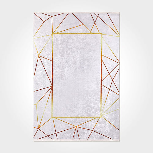 White Marble Area Rug - Washable Non Slip Chenille Cotton Carpet With Marble Pattern