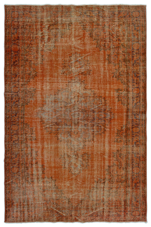 Atina Orange Vintage Wool Handmade Area Rug 5'11" x 9'0"
